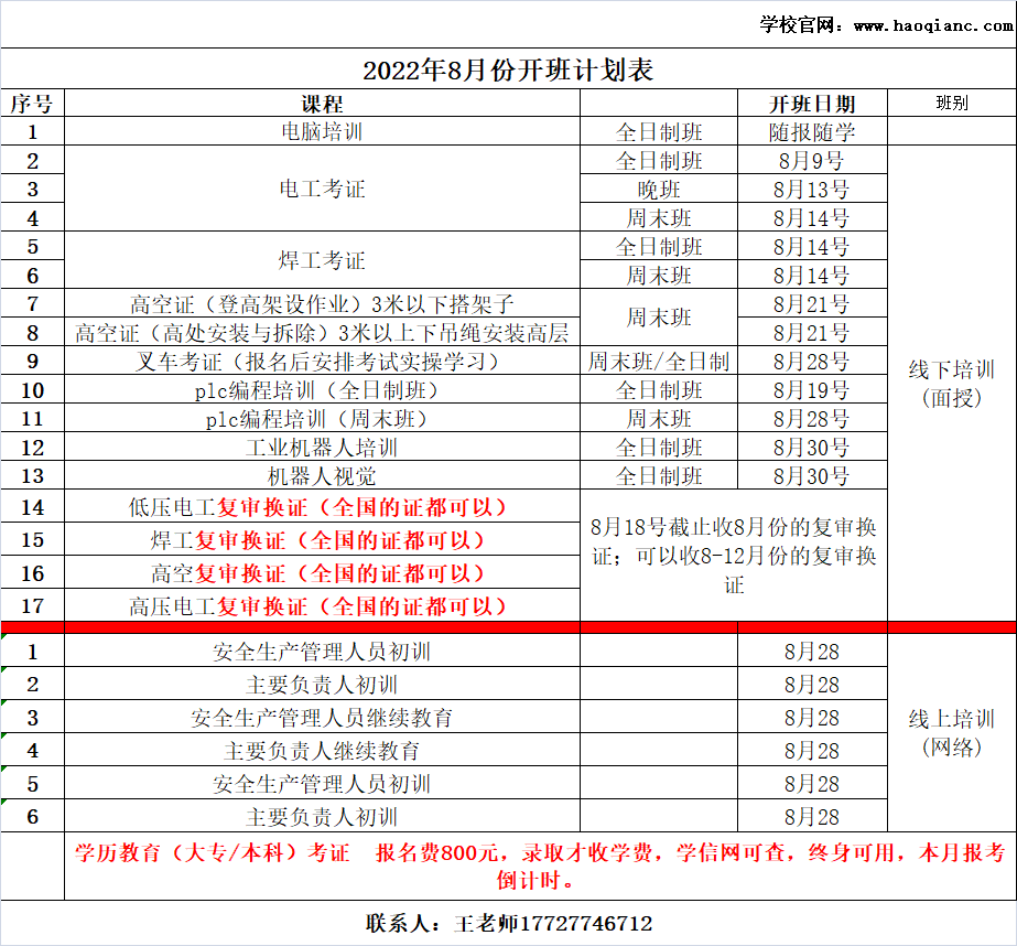 松山湖电工培训考证学校开班表